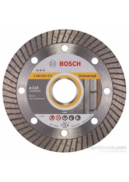 - Best Serisi Tüm Malzemeler İçin Turbo Segman Elmas Kesme Diski - 115 X 22,23 X 2,2 X 12 Mm