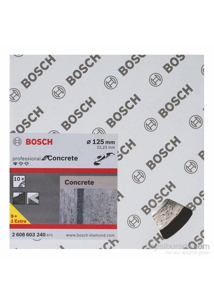 - Standard Seri Beton İçin Elmas Kesme Diski - 9+1 Set - 125 X 22,23 X 1,6 X 10 Mm