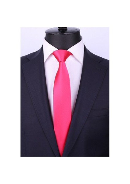 Fuşya Saten Slim Kravat Sk5305