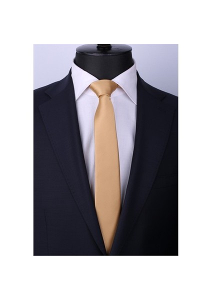 Gold Saten Slim Kravat Sk5314