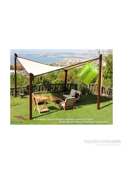 Şemsiye Evi Yarasa Tente 4X4 Metre Gazebo Yerli 10-1001-01