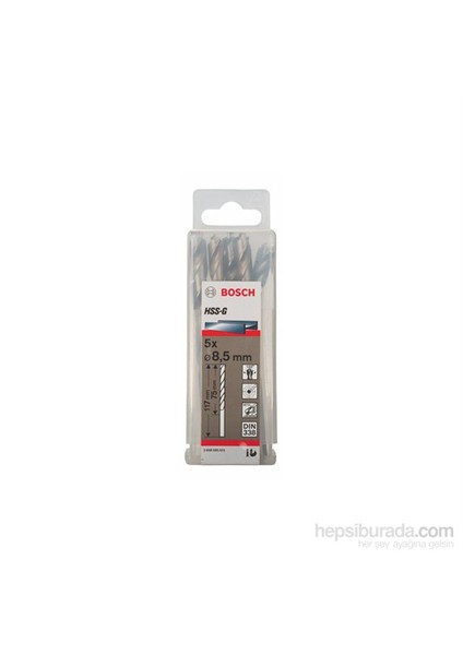 - Metal Matkap Ucu Hss-G, Dın 338 - 8,5 X 75 X 117 Mm - 5'Li Paket