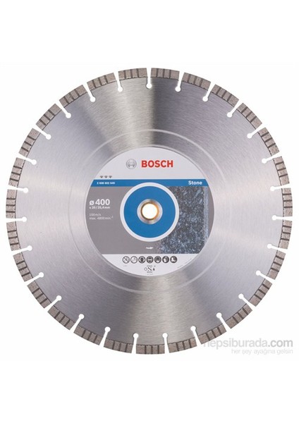 - Best Serisi Taş İçin Elmas Kesme Diski - 400 X 20,00+25,40 X 3,2 X 12 Mm