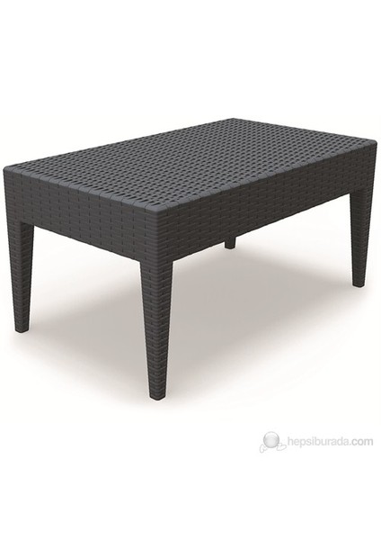 Rattan/ Miami Uzun Sehpa - Koyu Gri
