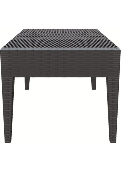 Rattan/ Miami Uzun Sehpa - Koyu Gri