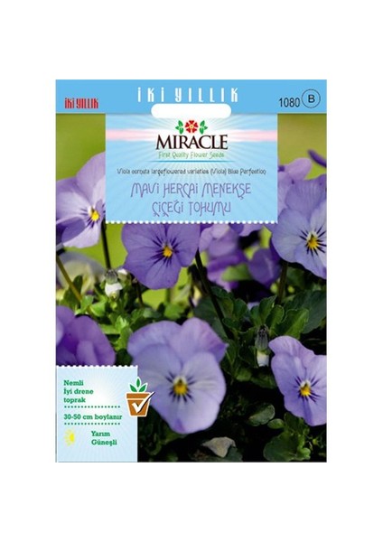 Miracle Tohum Blue Perfection Mavi Hercai Menekşe Çiçeği Tohumu (150 Tohum)