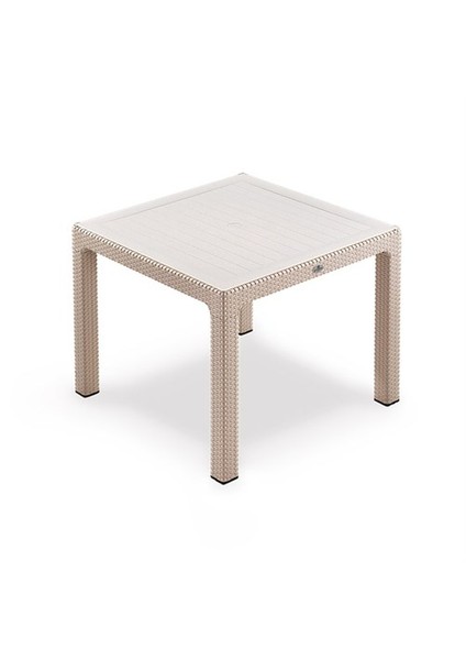 Classi 90X150cm Rattan Efektli Camlı Masa Takımı