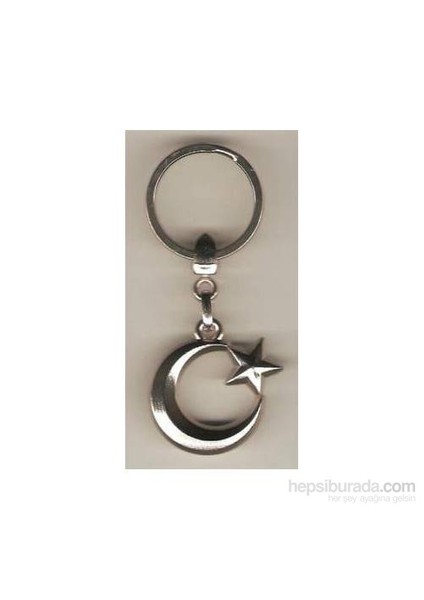 Ay Yıldız Krom Metal Anahtarlık