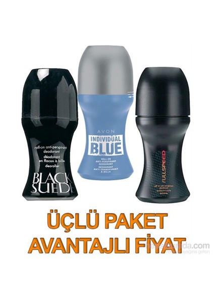 Black Suede Blue Fullspeed Roll-On 3Lü Set