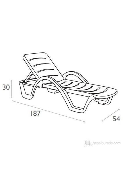 078 Havana Şezlong Beyaz - 1 Adet