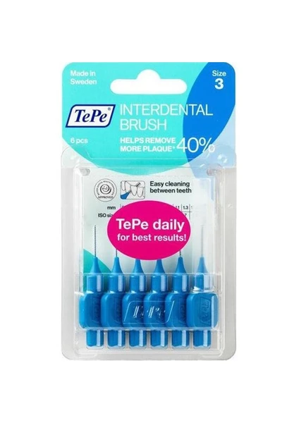 Tepe Interdental Brush X-Fine Blue 0.6Mm Size 3