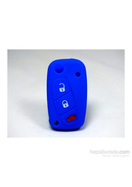 Gsk Fiat Linea Kumanda Kabı Koruyucu Silikon Kılıf 3 Tuş ( Mavi )