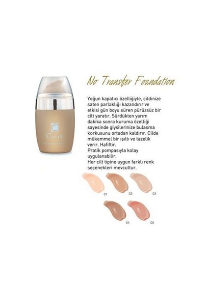 No Transfer Foundation - Yoğun Kapatıcı Özellikli Fondöten