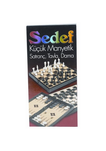 Sedef Mıknatıslı Satranç Tavla (Küçük Boy)