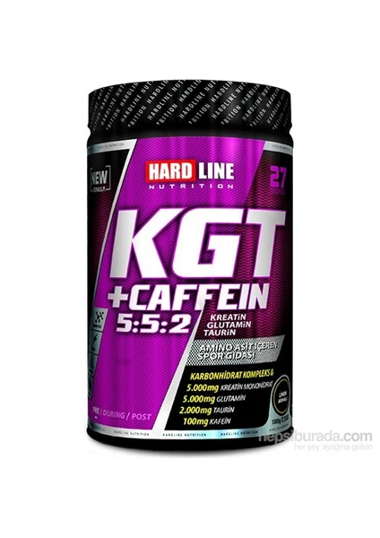 Hardline Nutrition KGT - Creatine (Kreatin) , Lglutamine, Taurine + Caffeine (Kafein) 1000 gr.