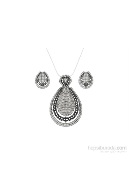 Zirkon Taşlı Gümüş Set