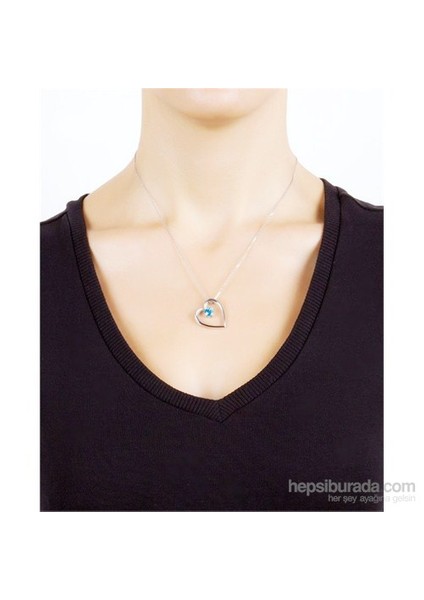 Altın Kaplamalı Gümüş Mavi Topaz 'Kalbim Sende' Kolye (GK00117) fiyatları
