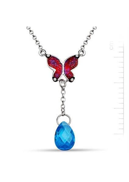 Gümüş Mineli Kelebek Kolye (GMK0014)