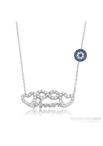 Bayan Lili Gümüş Sonsuza Kadar Kalbimde Annem Kolye