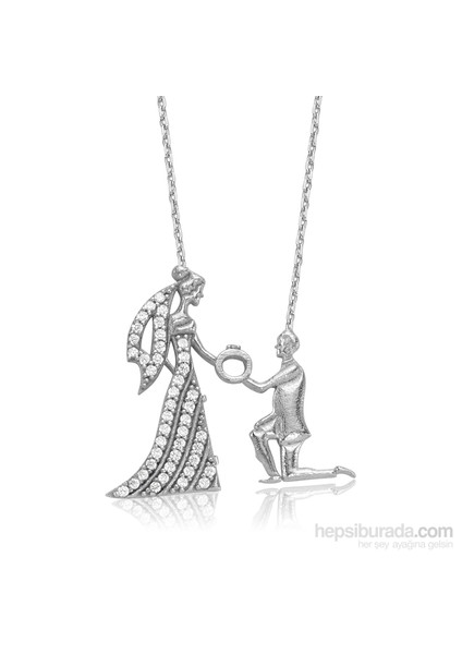 Tekbir Silver Gümüş Evlilik Teklifi Kolye