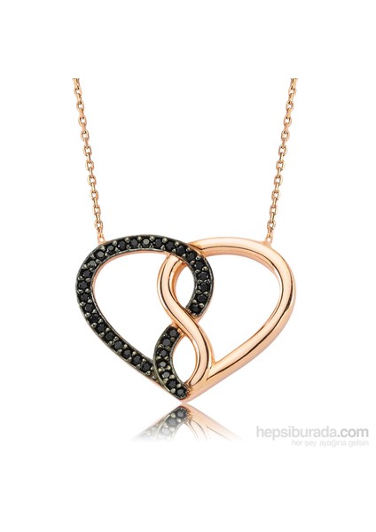 Tekbir Silver Gümüş Birleşmiş Sonsuz Kalp Kolye