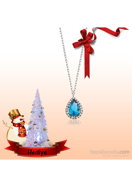 Gümüş Mavi Damla Kolye