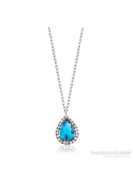 Gümüş Mavi Damla Kolye fiyatları