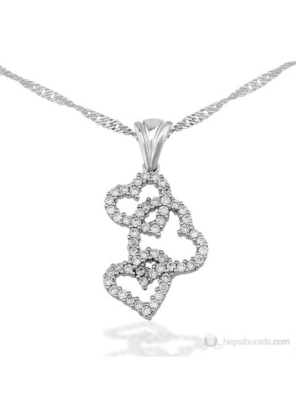 Bayan Lili Zirkon Taşlı Dün Bugün Yarın Kolye