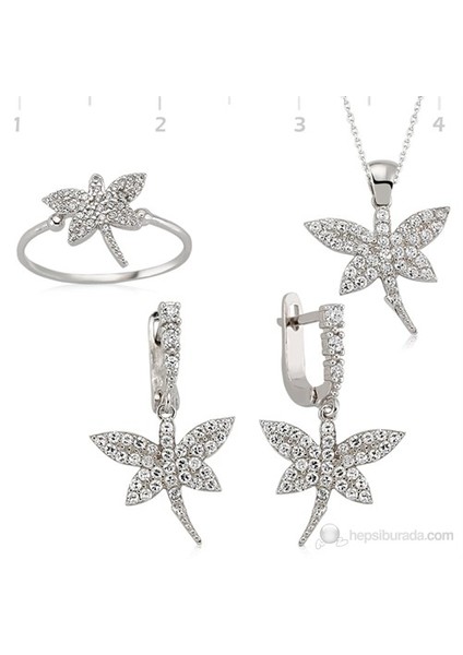 925 Gümüş Zirkon Taşlı Yusufçuk Set ST0460007