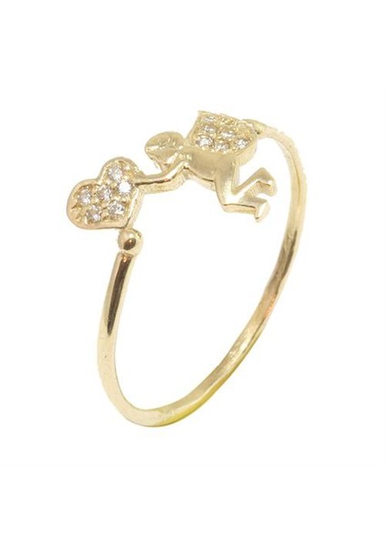 AltınSepeti Kalpli Peri Altın Yüzük AS19YZ