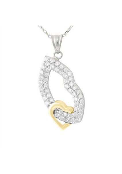 AltınSepeti Beyaz Altın Dudak Kolye AS221KL