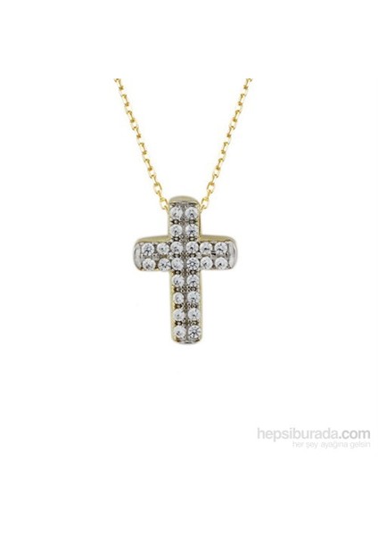 Altınsepeti 14 Ayar Taşlı Haç Kolye As596kl