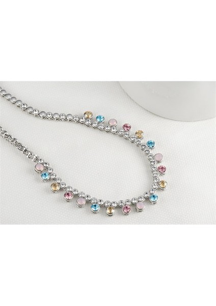 Çok Renkli Swarovski® Taşlı Su Yolu Kolye