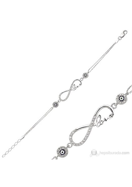 Gumush 925 Nazar Boncuklu Sonsuzluk Love Bileklik | Br0460139