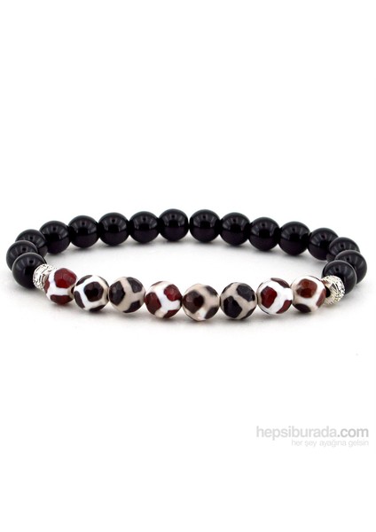 Akik Parlak Oniks Doğal Taşlı Bileklik B772