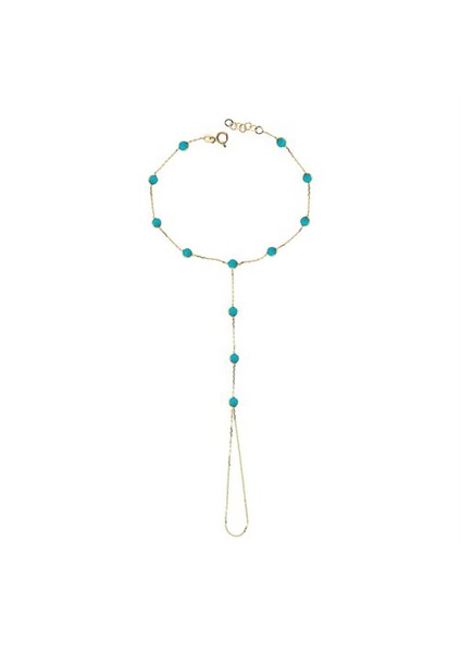 14 Ayar Altın Firuze Taşlı Şahmeran Bileklik