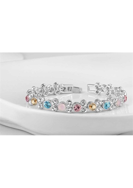 Renkli Swarovski® Taşlı Su Yolu Bileklik