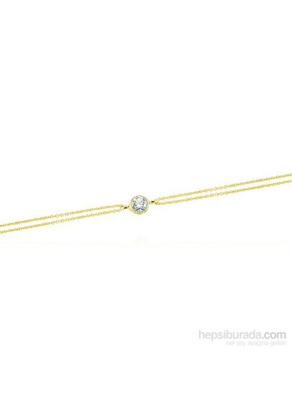 14 Ayar Altın Tektaş Bileklik