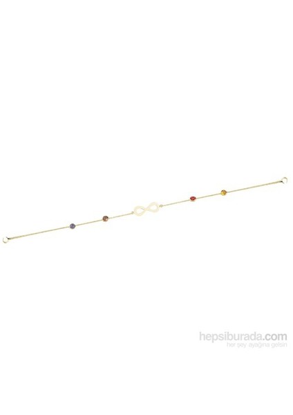 14 Ayar Altın Renkli Taşlı Sonsuzluk Bileklik fiyatları