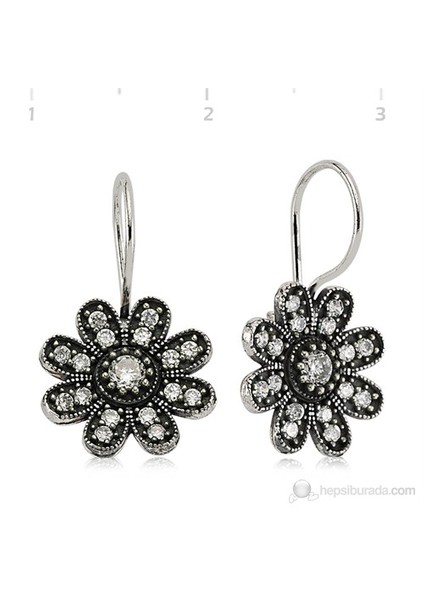 Bayan Lili Gümüş Çiçek Küpe