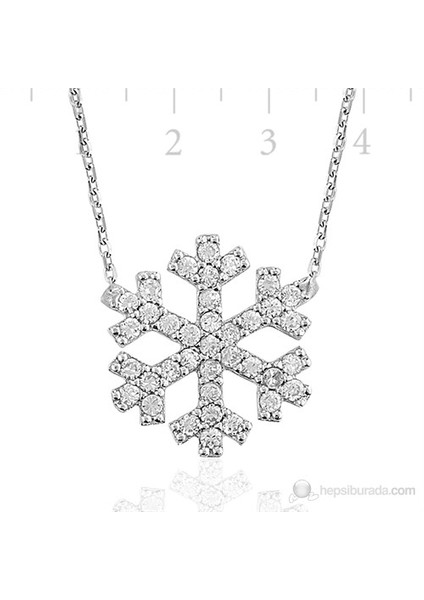 Bayan Lili Zirkon Taşlı Kartanesi Gümüş Kolye