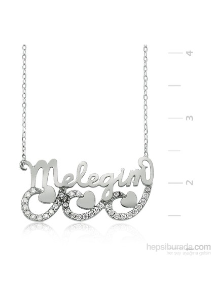Bayan Lili Meleğim Yazılı Kalp Kolye