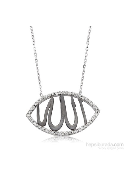 Gumush Gümüş Allah Yazılı Kolye