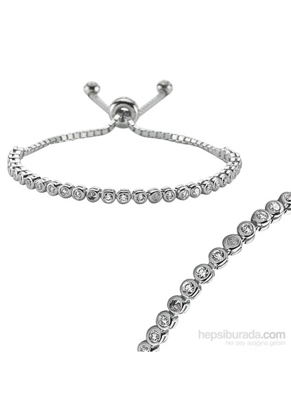 Bayan Lili Gümüş Ayarlanabilir Suyolu Bileklik