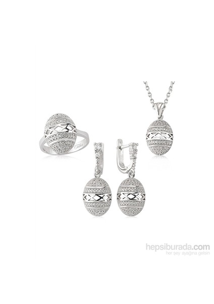 Gümüş Zirkon Taşlı Set 438167