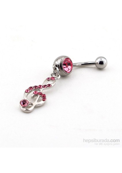 Pembe Sol Anahtarı Çelik Göbek Piercing P288 fiyatları