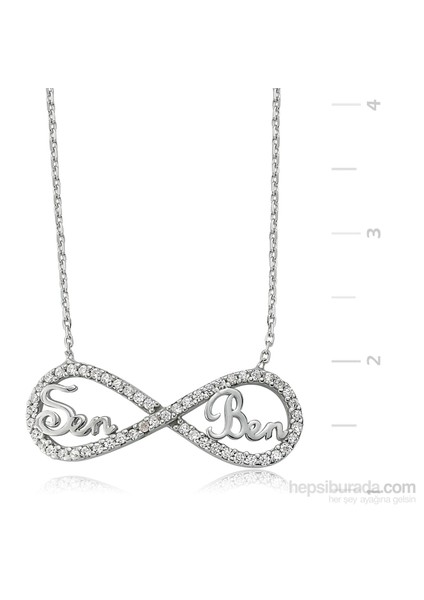 Bayan Lili Sen Ben Sonsuzluk Gümüş Kolye