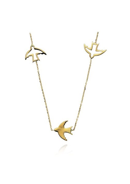 14 Ayar Güneş Anka Kuşu Kolye