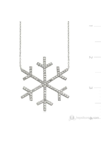 Bayan Lili Gümüş Zirkon Taşlı Kartanesi Kolye