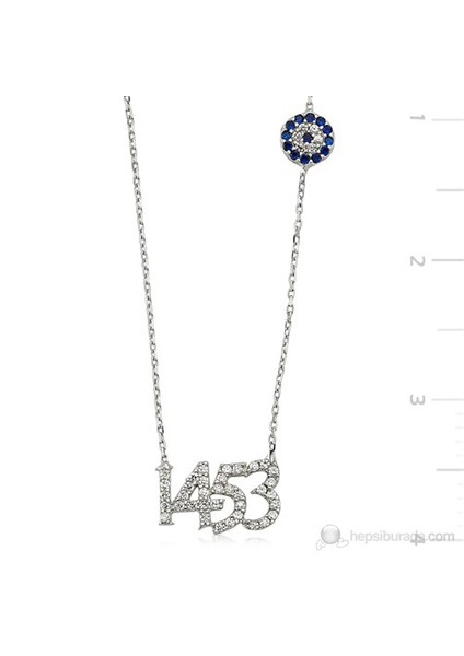 Bayan Lili Zirkon Taşlı 1453 Gümüş Kolye